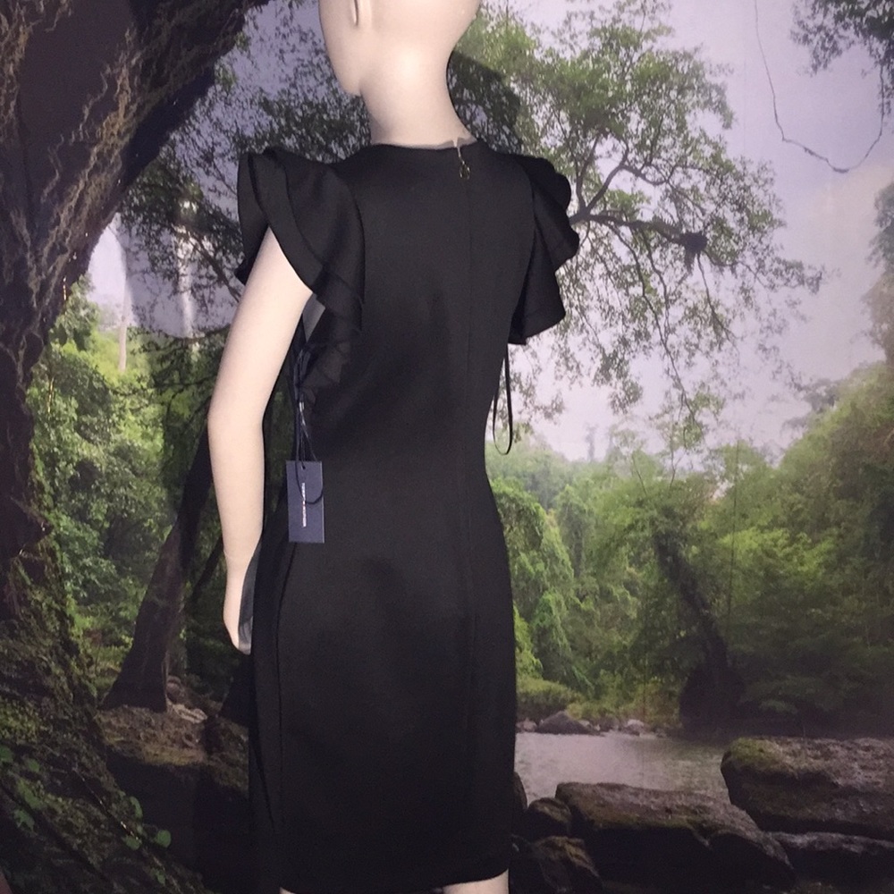 Tommy Hilfiger black bloom sleeve midi dress